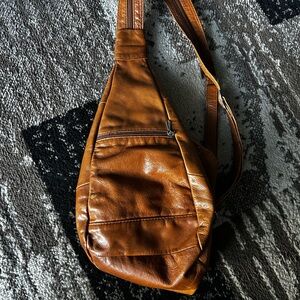 Brown Leather Sling Bag